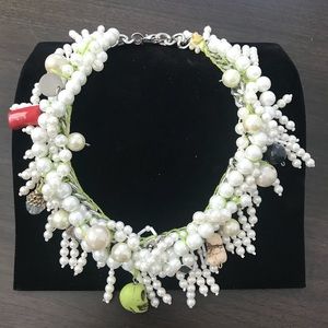 Micha design white beaded statement necklace!